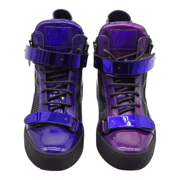 Giuseppe Zanotti Coby Metallic Leather Hi Top Sneakers EU 41 US 8 - New $1095 - Picture 4 of 10